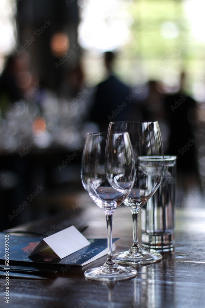 Wine Glasses on Dining Table