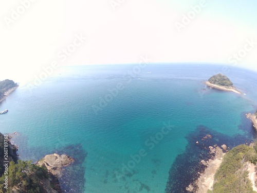 Japan Wakayama kada tomogasima island drone Helicopter shot