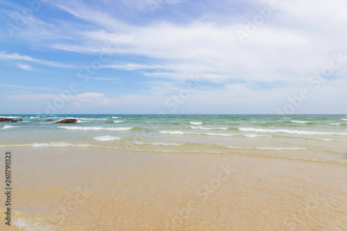 Landscapes View The atmosphere is beautiful Sand and sea and the color of the sky, The beach of Thailand.