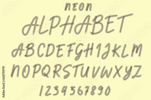 Black  Alphabet Neon Type