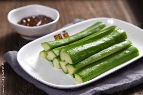 asparagus and cucumber on plate