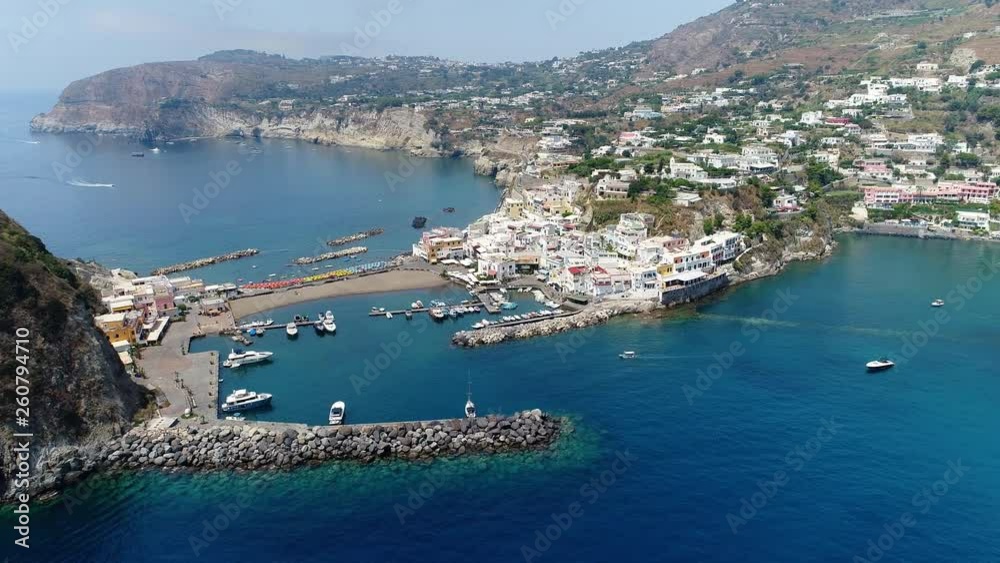 Aerial of Sant'Angelo, Ischia. 4k drone sant angelo
