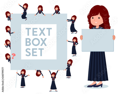 メッセージボードを持つ不良ファッション女性のセット。.各々が分割してあるので自由に動かせます。.編集が容易なベクターアートです。.