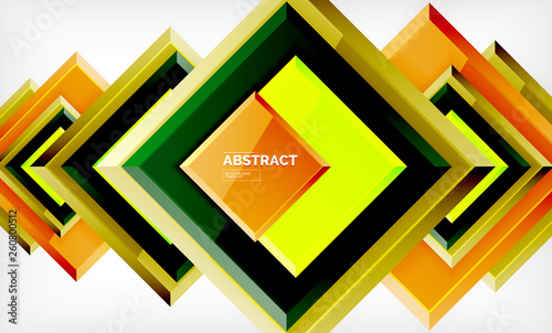 Geometric abstract background, modern square design