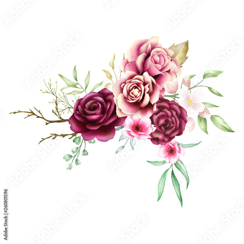 watercolor rose bouquet backfround