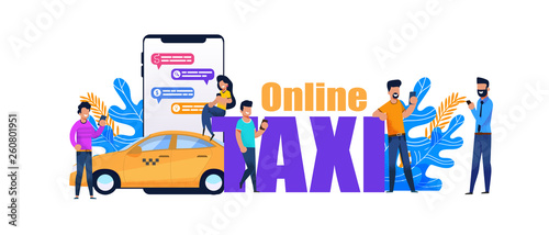 Online Taxi Smartphone Book. Yellow City Transport