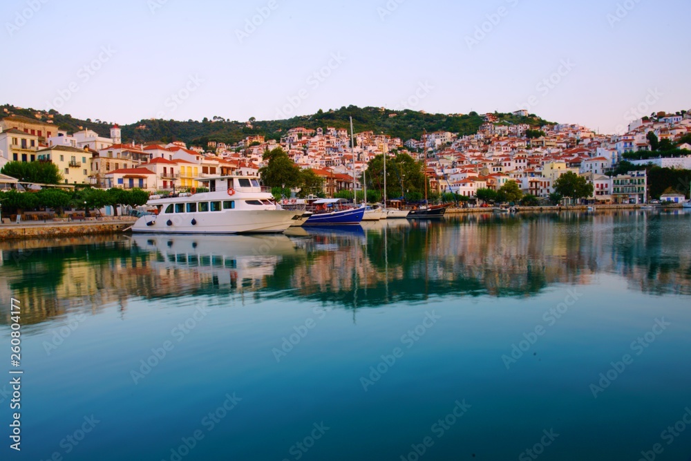 Skopelos town and harbour, Greece
