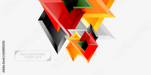 Bright colorful triangular poly 3d composition,abstract geometric background, minimal design, polygonal futuristic poster