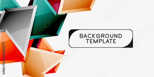 Free Download Minimal geometrical triangles with 3d effect abstract background template - GFXLoad