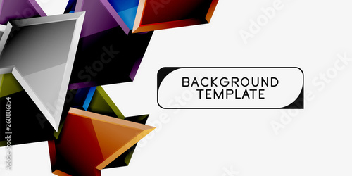 Free Download Minimal geometrical triangles with 3d effect abstract background template - GFXLoad
