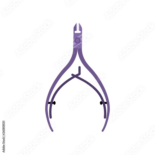 Cuticle trimmer flat icon. Manicure, pedicure, manicure set. Nail salon concept. Vector illustration can be used for topics like beauty salon, hand care, manicurist