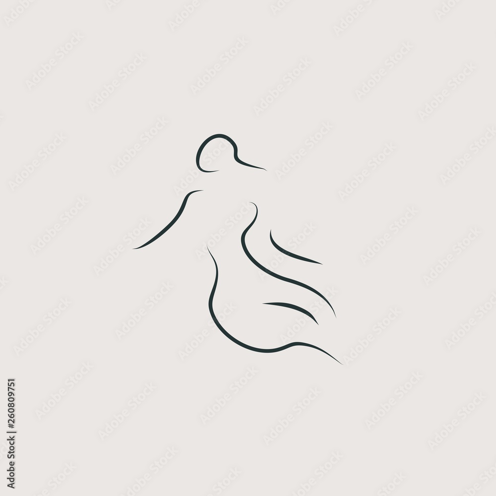woman shape icon line illustration vector