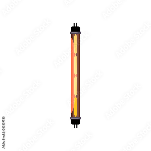 Tube fluorescent lamp flat icon. Lamp, neon light, led lamp. Light bulbs concept. Vector illustration can be used for topics like industry, electricity, energy