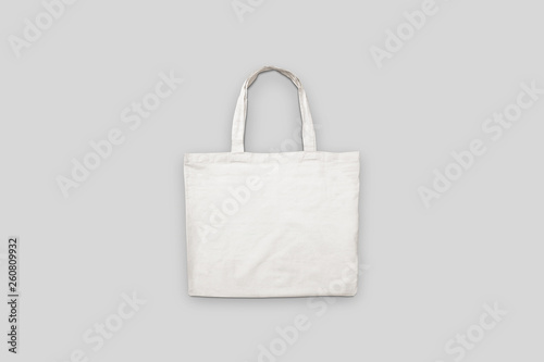 Tote Bag Canvas fabric cloth shopping Sack Mock up blank template isolated on white background.High resolution photo.