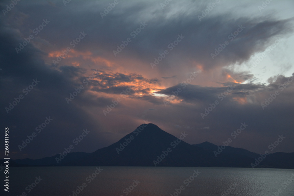 Coucher de Soleil Lac Atitlán Panajachel Guatemala Coucher de Soleil Lac Atitlán Panajachel Guatemala