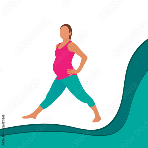Doula for pregnant woman banner template in a modern cartoon style.
