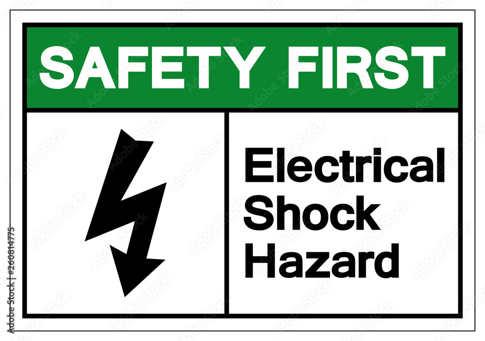 Safety First Electrical Shock Hazard Symbol Sign, Vector Illustration, Isolate On White Background Label .EPS10