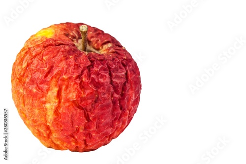 Obraz na plátne Wrinkled apple texture with white background