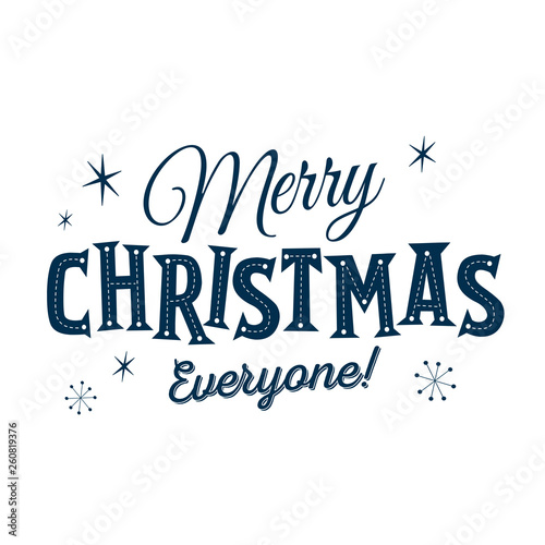 Vintage style Clip Art - Merry Christmas everyone! - Vector EPS10.