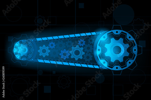 Futuristic engine gear for system for forward to future.vector and illustration