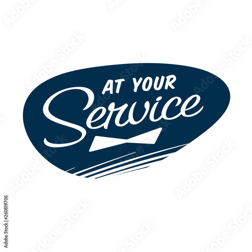 Vintage Style Clip Art - At Your Service - Vector EPS10 - Vector