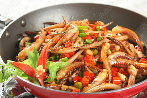 stir fried vegetables in pan