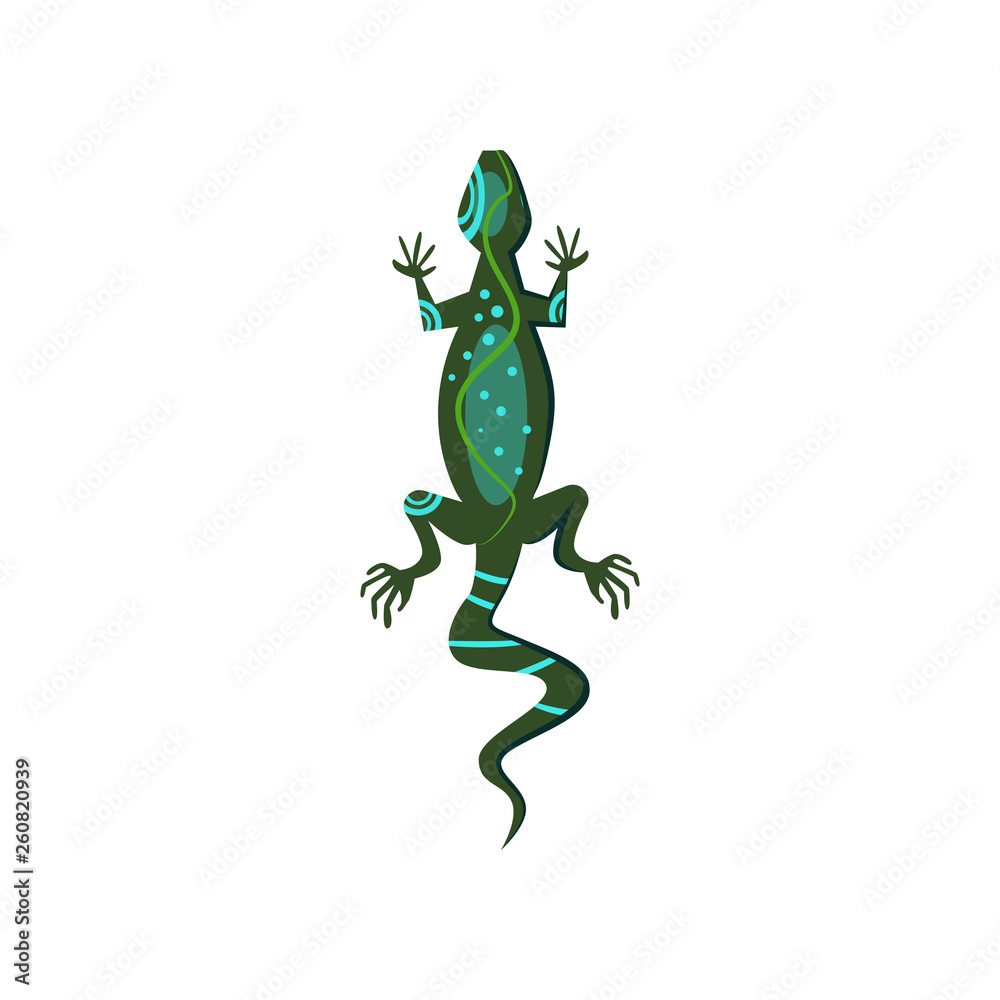 Mexican lizard illustration. Symbol, tradition, ornament. Ethnos conacept. Vector illustration can be used for topics like decoration, antique, mexican