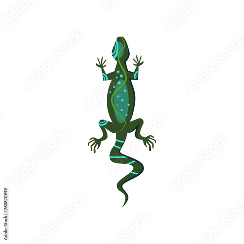 Mexican lizard illustration. Symbol, tradition, ornament. Ethnos conacept. Vector illustration can be used for topics like decoration, antique, mexican