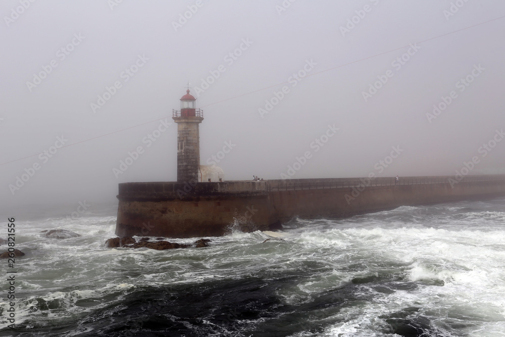 Lighthouse in stormy weather