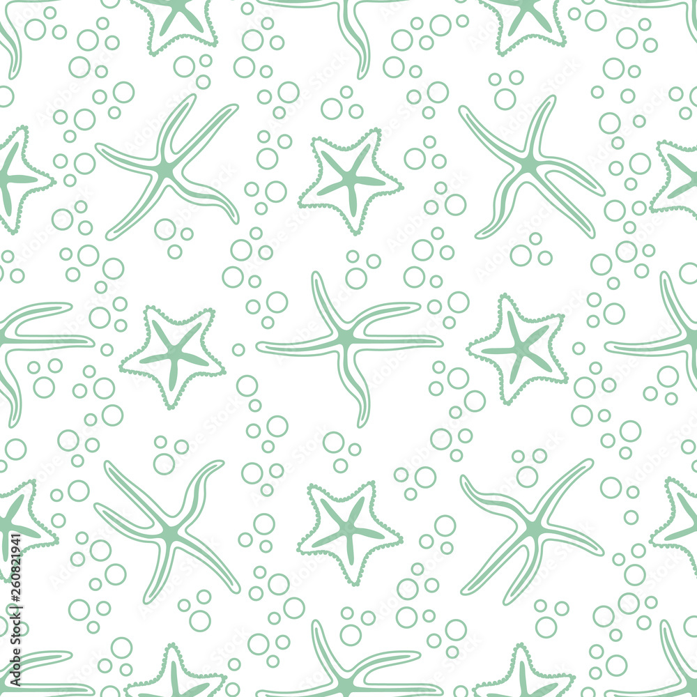Vector seamless pattern with starfish. Vector seamless pattern with starfish.