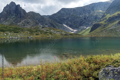 Amazing landscape with The Twin lake at The Seven Rila Lakes  Rila Mountain  Bulgaria