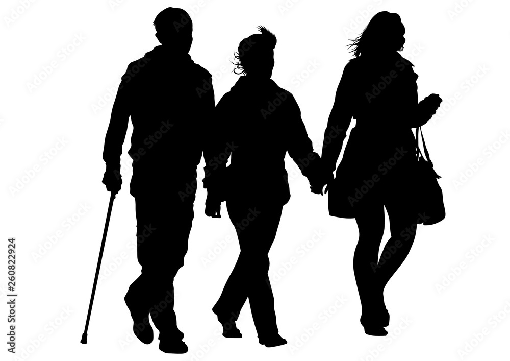 Big crowds people on white background