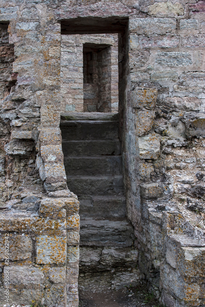 stone staircase in an old ruined castle
