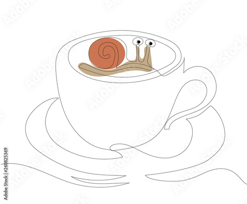 Picture on cup of coffee. Vector illustration.