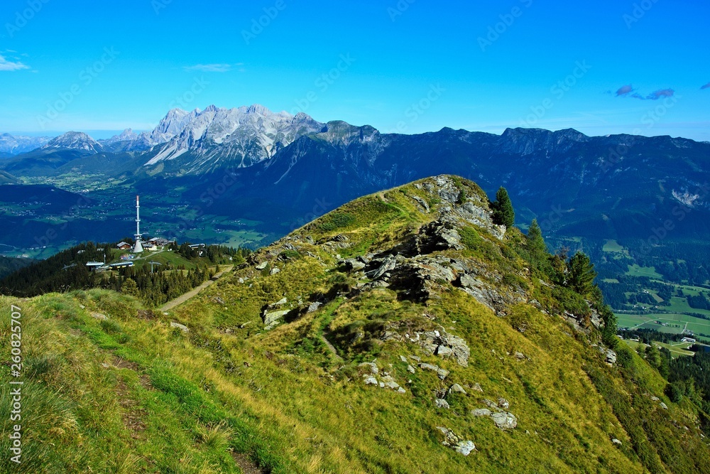 Austrian Alps-view on the Dachstein from Hauser Kaibling