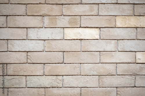 Close up of wall white gray and light brown brick. Use for wallpaper or background.