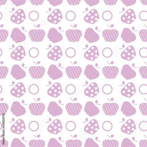 Seamless pattern with apples. Fruit background.