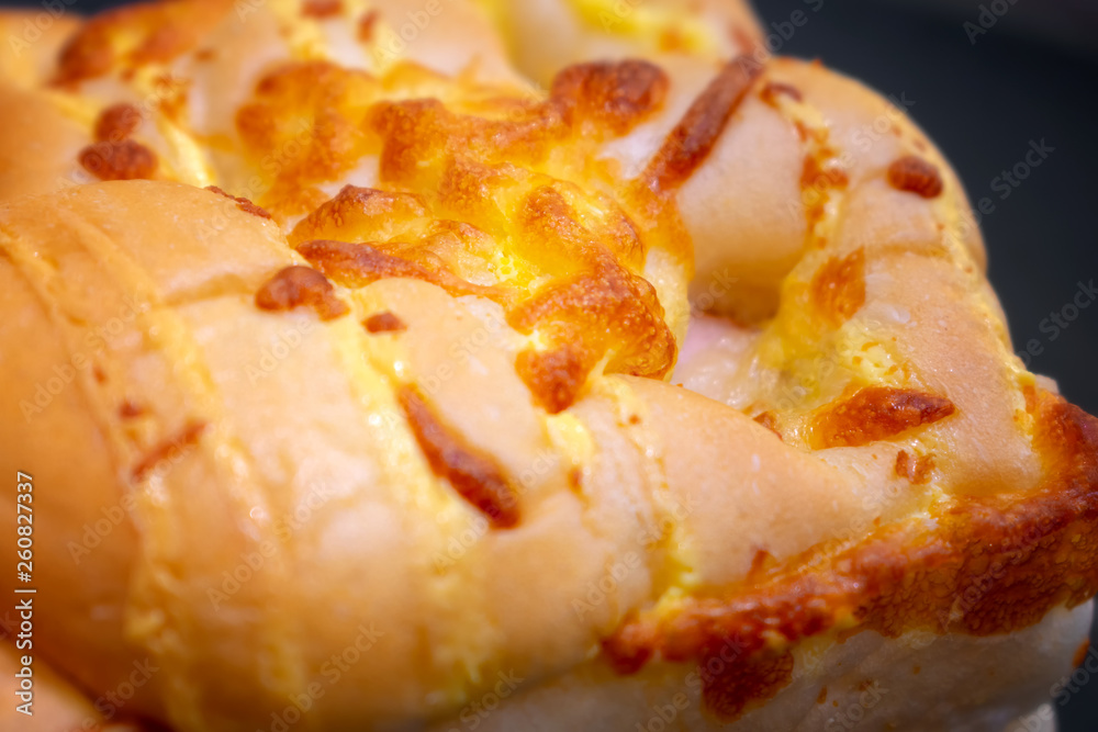 Bread with Delicious Baked Cheese Toppings. Bread with Delicious Baked Cheese Toppings.