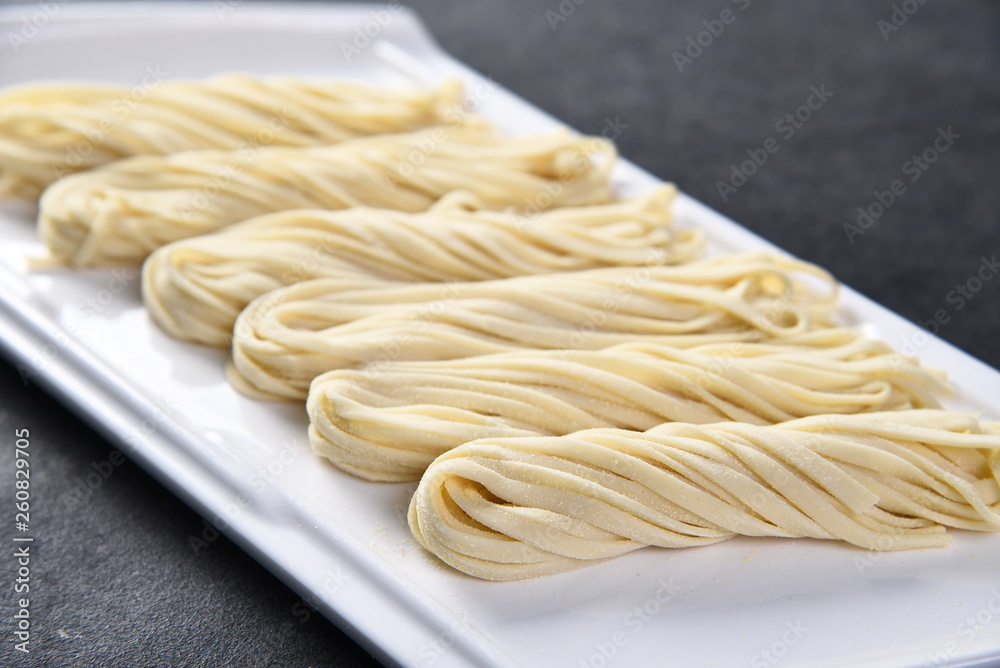 pasta on wooden table