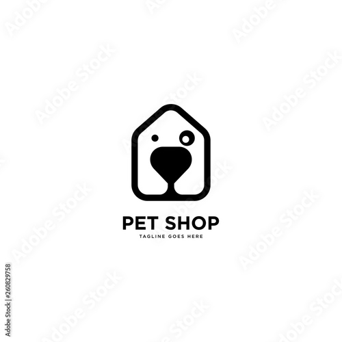 Pet Shop logo simple line logo template vector illustration - Vector