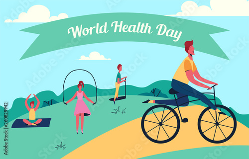 Colorful illustration of world health day