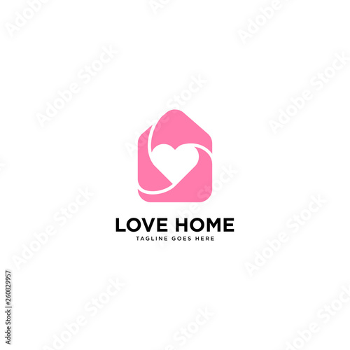 love home logo simple line logo template vector illustration - Vector