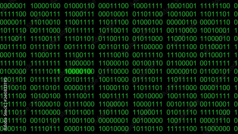 Binary code background with digits moving right on screen. Algorithm binary, data code, decryption and encoding, row matrix seamless loop abstract background. Binary code background with digits moving right on screen. Algorithm binary, data code, decryption and encoding, row matrix seamless loop abstract background.