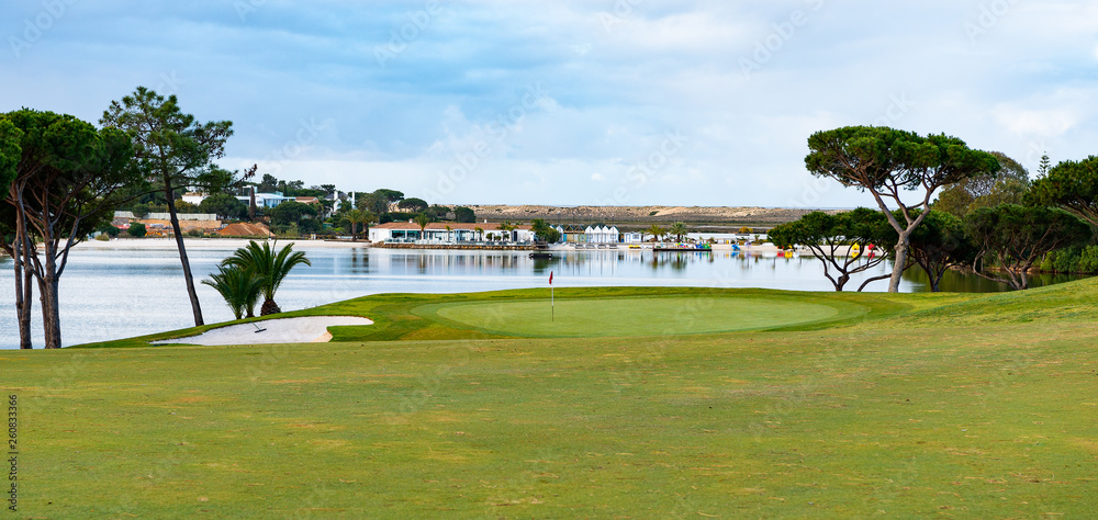 Fototapeta premium Sand water and green