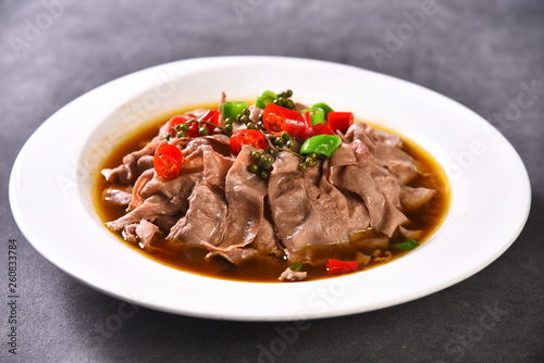 thai noodle soup with meat and vegetables