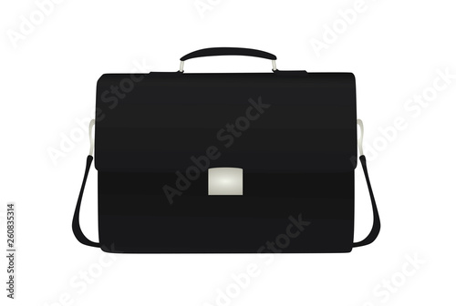 Black briefcase. vector illustration