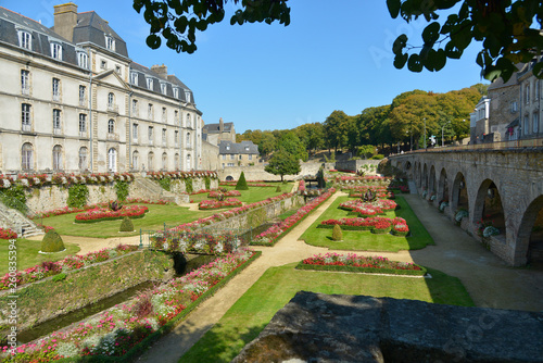 Garden of Hermine castle at Vannes, a commune in the Morbihan department in Brittany in north-western France