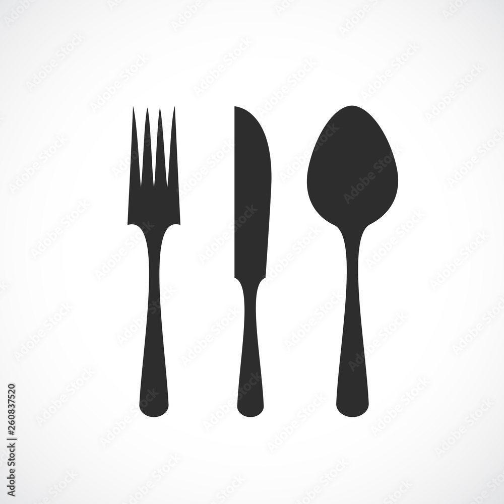 Simple vector shape of fork knife and spoon Simple vector shape of fork knife and spoon