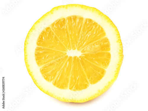 sliced lemons isolated on white background.