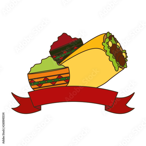 burrito and sauces